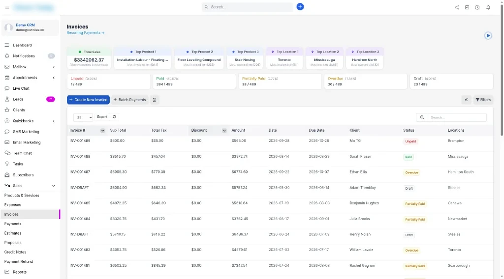 OwnLee Invoices